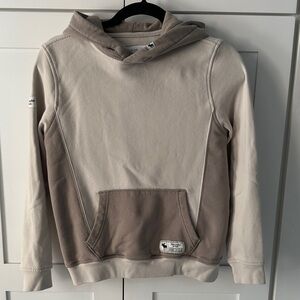 abercrombie kids Two-Tone Cream and Taupe Hooded Pullover